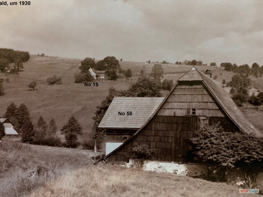 Bärnwald Mitteldorf. Stepke-Häuser, im Jahr  1930